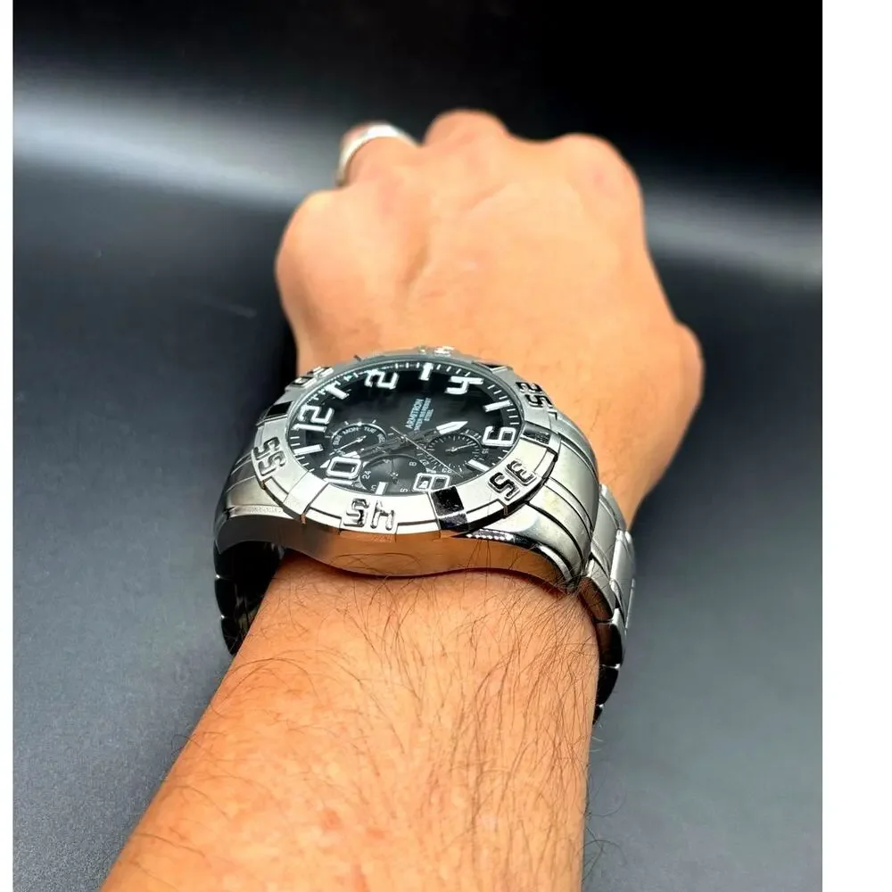 Armitron 20/5168SV Multifunction Black Dial Stainless Steel Men's 51mm Watch